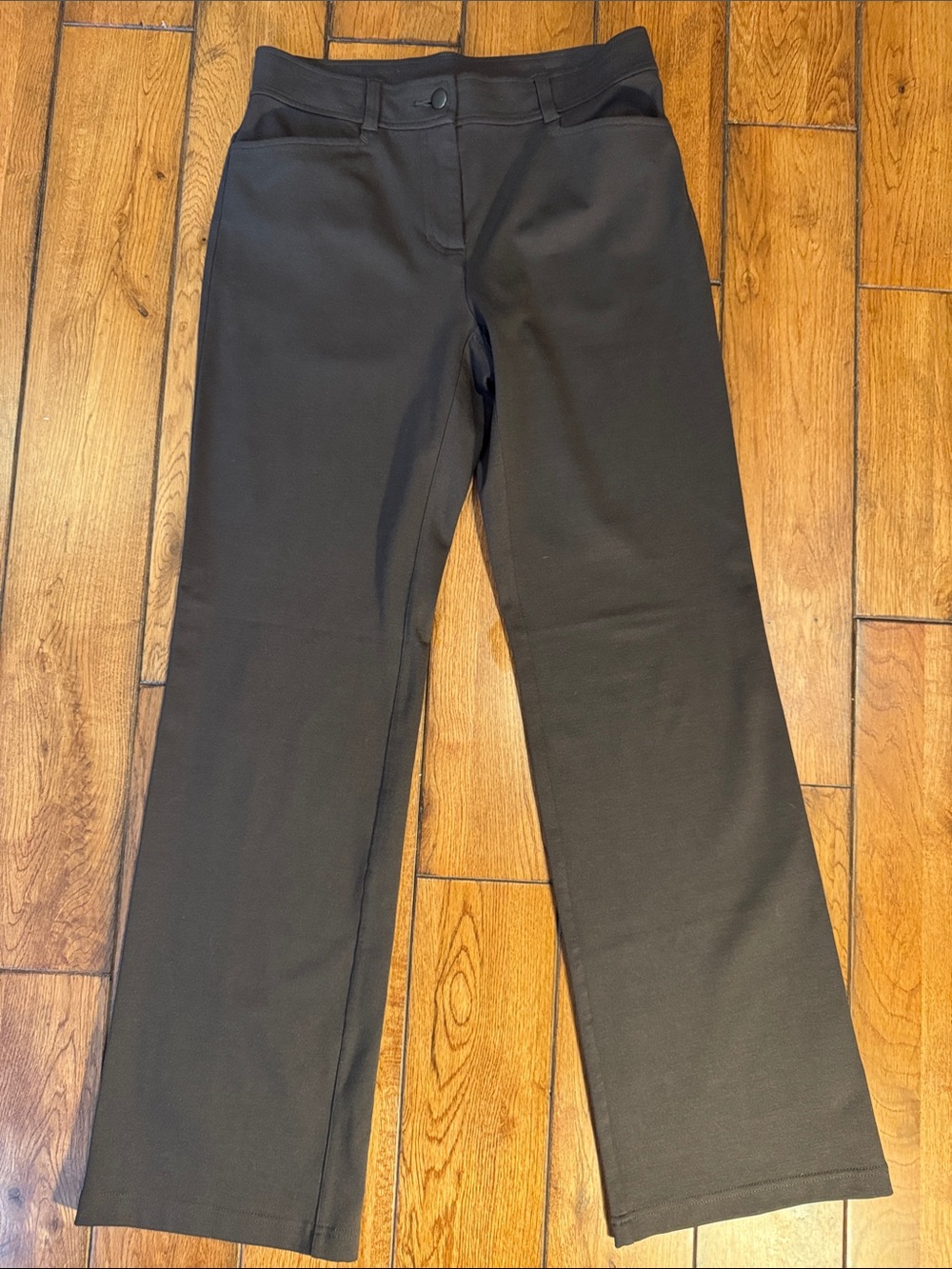 Eileen Fisher Brown Straight-Leg Pants rn78121/ca34460 sz XS